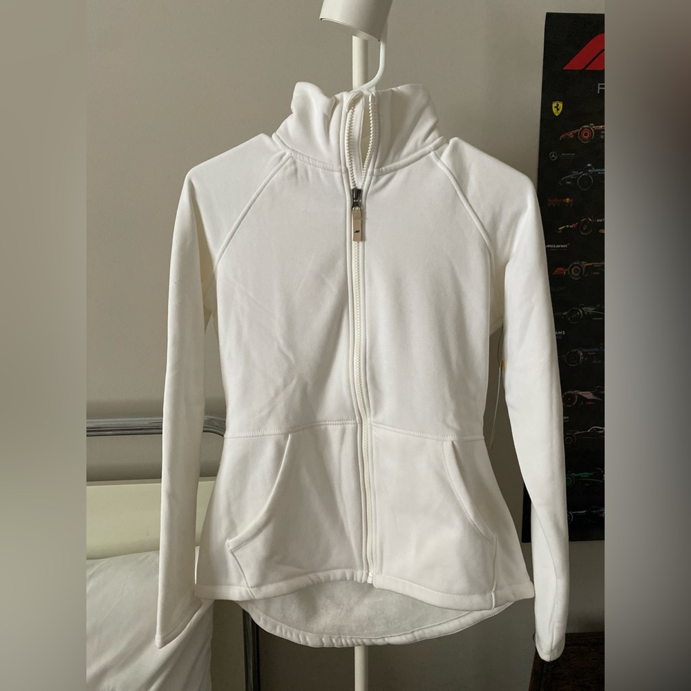 Skechers White Zip-Up Sweater